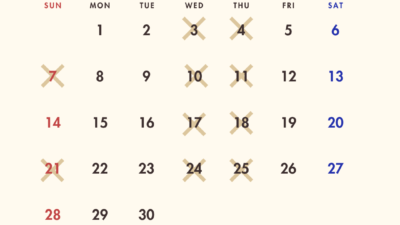 6月 営業日のお知らせ