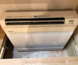 階間エアコン、事務所改修に伴い実験