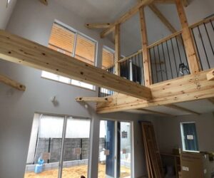 BOOOTS金ケ崎の家、開放的な大きな吹き抜け